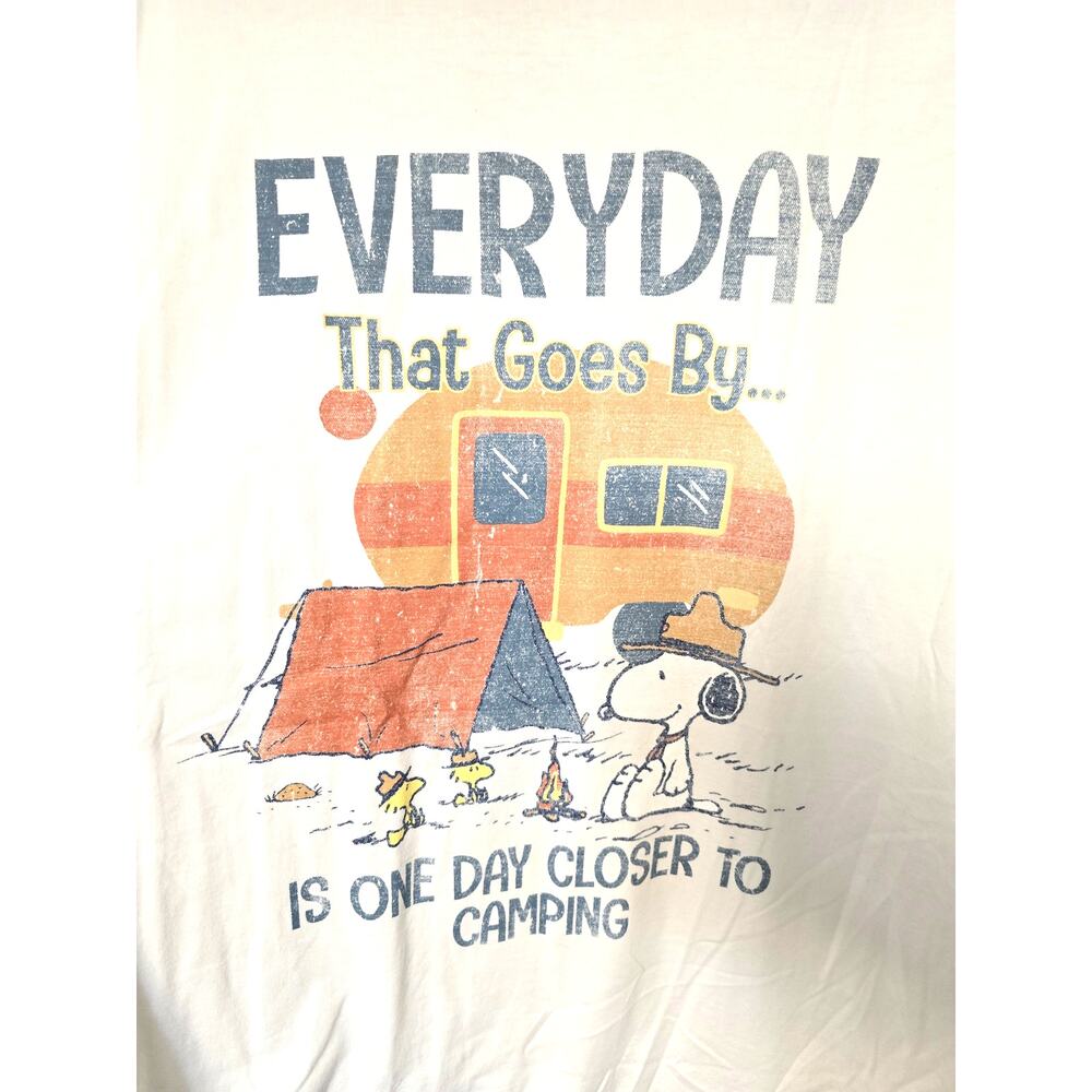 Peanuts Snoopy Camping Long Sleeve Shirt Mens XL Woodstock Graphic NWOT NEW - Picture 2 of 5